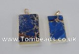 NGP2618 20*40mm - 25*45mm rectangle sea sediment jasper pendants