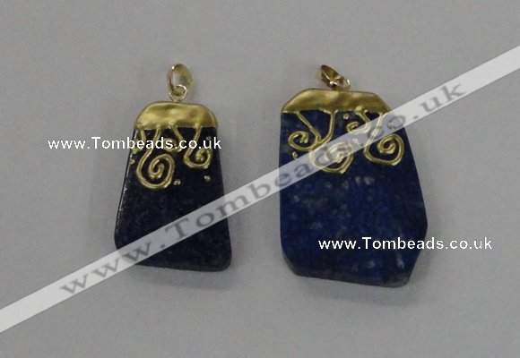 NGP2625 25*35mm - 35*45mm freeform lapis lazuli gemstone pendants