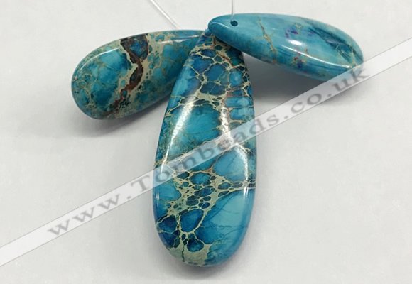 NGP263 15*30mm - 20*50mm flat teardrop sea sediment jasper pendants set