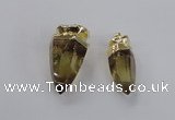 NGP2630 15*35mm - 18*40mm cone lemon quartz gemstone pendants