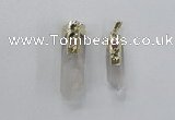 NGP2632 12*35mm - 15*40mm sticks white crystal & amethyst pendants