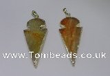 NGP2646 25*48mm - 28*54mm arrowhead agate pendants wholesale