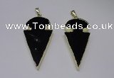 NGP2651 25*48mm - 28*54mm arrowhead agate pendants wholesale