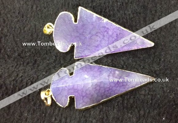 NGP2656 24*53mm - 26*55mm arrowhead agate pendants wholesale