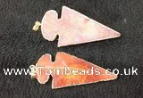 NGP2657 24*53mm - 26*55mm arrowhead agate pendants wholesale