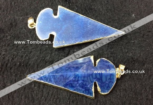 NGP2660 24*53mm - 26*55mm arrowhead agate pendants wholesale