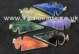 NGP2662 24*53mm - 26*55mm arrowhead agate pendants wholesale