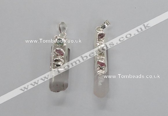 NGP2677 12*35mm - 15*40mm sticks white crystal pendants wholesale