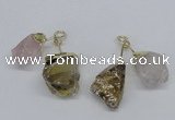 NGP2681 18*25mm - 20*25mm nuggets mixed quartz pendants wholesale