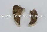 NGP2685 15*30mm - 25*45mm horn druzy citrine pendants