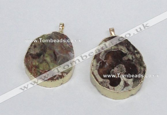 NGP2688 35*45mm - 40*50mm freeform ocean agate pendants