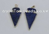 NGP2690 25*40mm - 30*55mm arrowhead lapis lazuli pendants