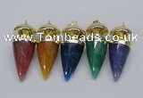 NGP2744 20*45mm - 20*50mm cone agate gemstone pendants wholesale