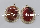 NGP2757 50*60mm oval agate gemstone pendants wholesale