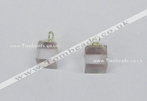 NGP2778 10*12mm - 12*14mm cube white crystal gemstone pendants