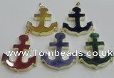 NGP2789 40*50mm anchor agate gemstone pendants wholesale