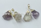 NGP2810 18*25mm - 20*25mm nuggets mixed quartz pendants wholesale