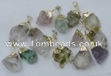 NGP2814 18*25mm - 20*25mm nuggets mixed quartz pendants wholesale