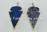 NGP2823 25*50mm - 27*55mm arrowhead sea sediment jasper pendants