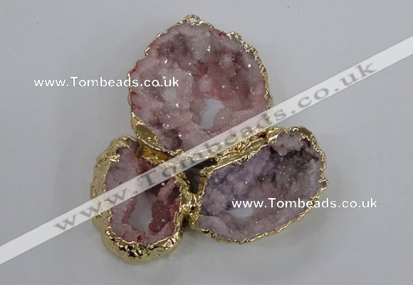 NGP2866 25*30mm - 40*45mm freeform druzy agate pendants