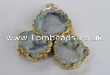 NGP2868 25*30mm - 40*45mm freeform druzy agate pendants