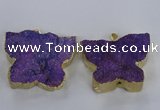 NGP2872 40*50mm - 45*55mm butterfly druzy agate pendants wholesale