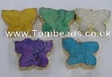 NGP2877 40*50mm - 45*55mm butterfly druzy agate pendants wholesale