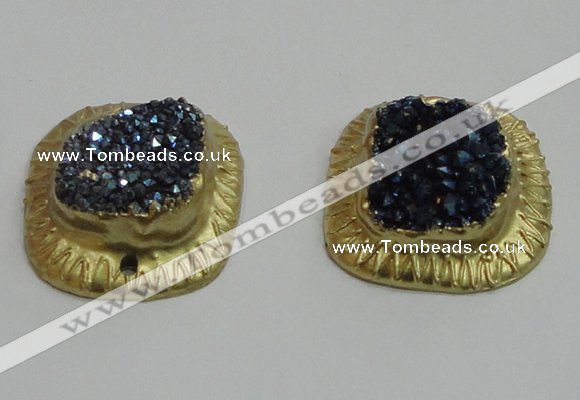 NGP2881 28*30mm - 30*32mm freeform druzy agate pendants wholesale