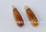 NGP2921 16*58mm - 18*60mm teardrop agate gemstone pendants