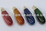 NGP2926 16*58mm - 18*60mm teardrop agate gemstone pendants