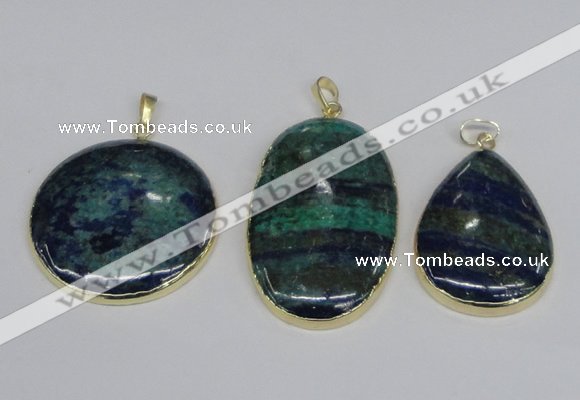 NGP2931 30*40mm - 30*50mm freeform chrysocolla gemstone pendants