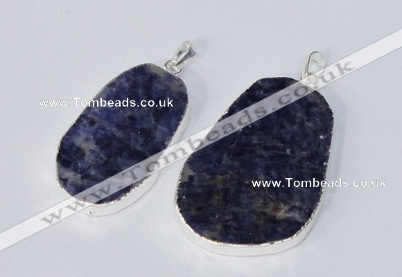 NGP2957 25*35mm - 35*45mm freeform sodalite pendants wholesale