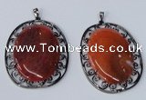 NGP2971 50*60mm oval agate gemstone pendants wholesale