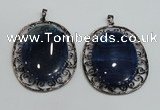 NGP2972 50*60mm oval agate gemstone pendants wholesale