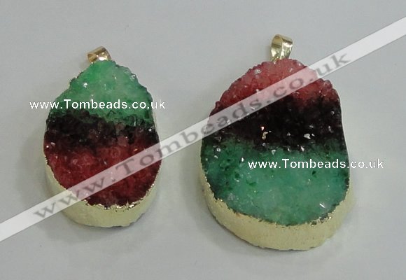 NGP2996 25*35mm – 30*40mm freeform druzy agate pendants