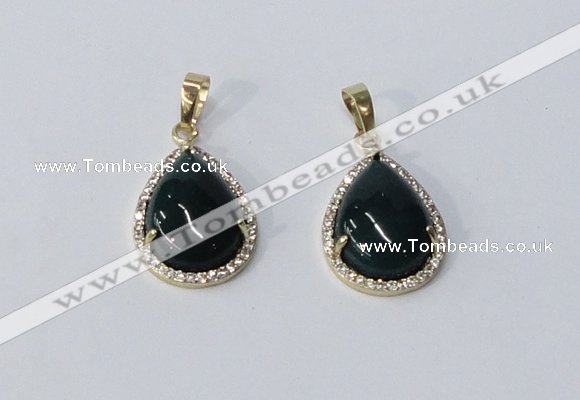 NGP3006 15*20mm flat teardrop agate gemstone pendants wholesale