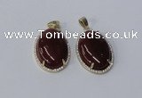 NGP3017 20*30mm oval agate gemstone pendants wholesale