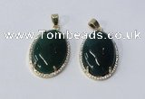 NGP3019 20*30mm oval agate gemstone pendants wholesale