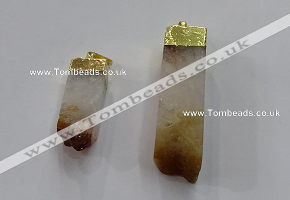 NGP3041 10*35mm – 12*50mm sticks citrine gemstone pendants