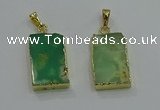 NGP3062 13*18mm – 15*25mm rectangle Australia chrysoprase pendants