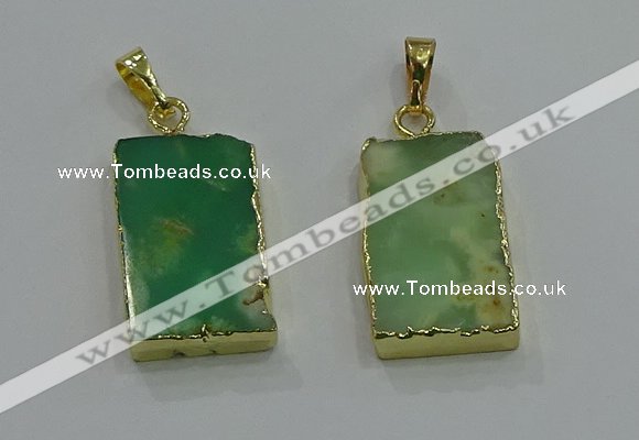 NGP3062 13*18mm – 15*25mm rectangle Australia chrysoprase pendants