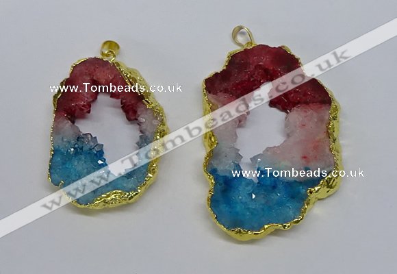 NGP3092 30*45mm – 40*60mm freeform druzy agate pendants