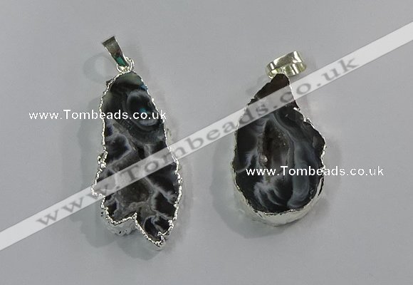 NGP3099 25*40mm - 30*50mm freeform druzy agate gemstone pendants