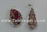 NGP3102 25*40mm - 30*50mm freeform druzy agate gemstone pendants