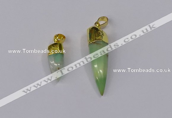 NGP3107 9*20mm – 11*40mm sticks Australia chrysoprase pendants