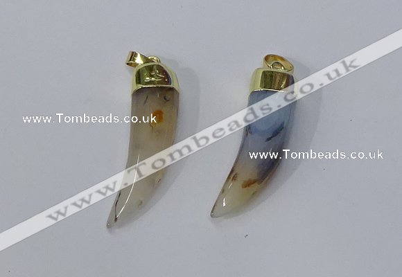 NGP3109 10*40mm - 12*45mm oxhorn montana agate pendants wholeasle