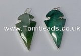 NGP3131 24*50mm - 26*55mm arrowhead agate gemstone pendants