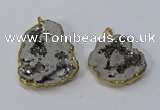 NGP3145 25*35mm - 40*50mm freeform plated druzy agate pendants