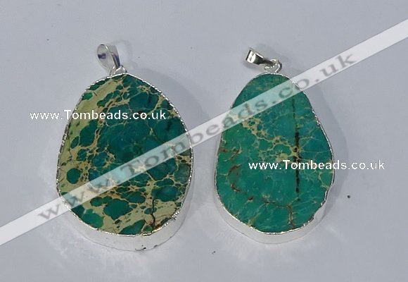 NGP3154 25*35mm - 35*45mm freeform sea sediment jasper pendants