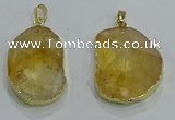 NGP3160 25*35mm - 30*40mm freeform citrine gemstone pendants